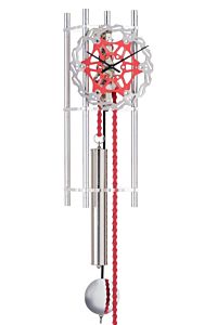 Skeletklok met fietsketting design zilver - rood 70998-360721