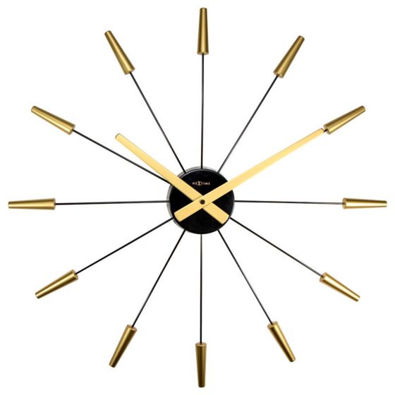 Design wandklok plug-in goud-zwart NE2610GO