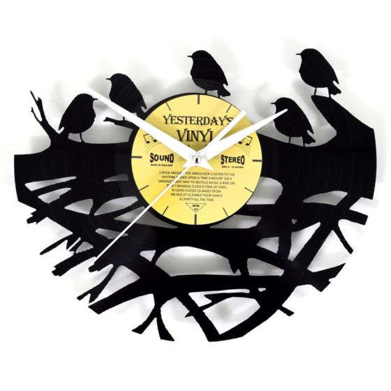 Lp vinyl klok met vogels in nest 601-3226
